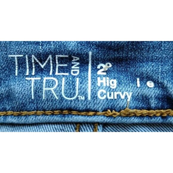 Time And Tru Jeans 20 High Rise Curvy Stretch Straight Casual - Picture 3 of 16